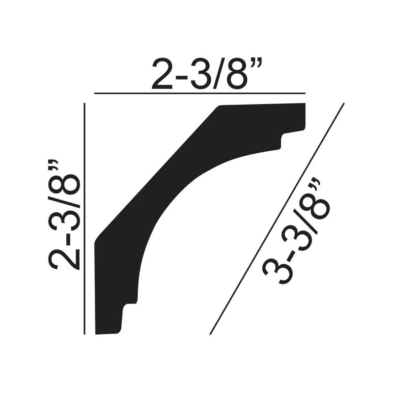 Polyuréthane uni H 2 3/8 po x l 94 1/2 po x P 2 3/8 po