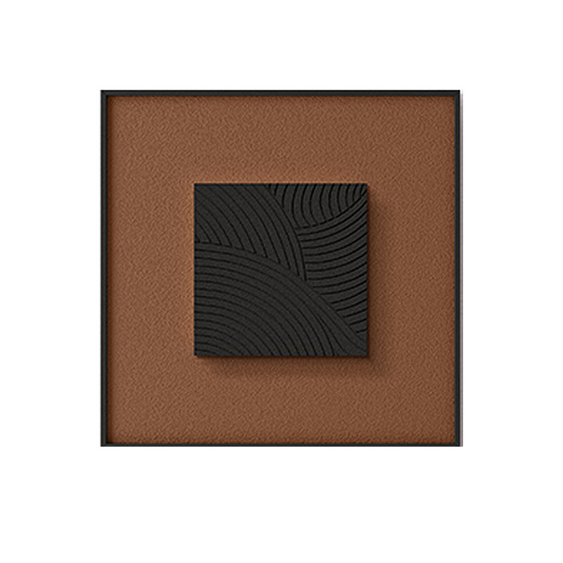 Décoration murale de style français en grès rétro de style français, H 23,62 po x l 23,62 po x P 2,76 po, Black