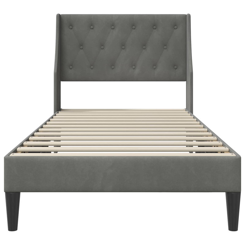 Upholstered Single (3') Bed Frame, Grey