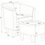 Fauteuil demi-tonneau en cuir synthétique avec repose-pieds-1425588612
