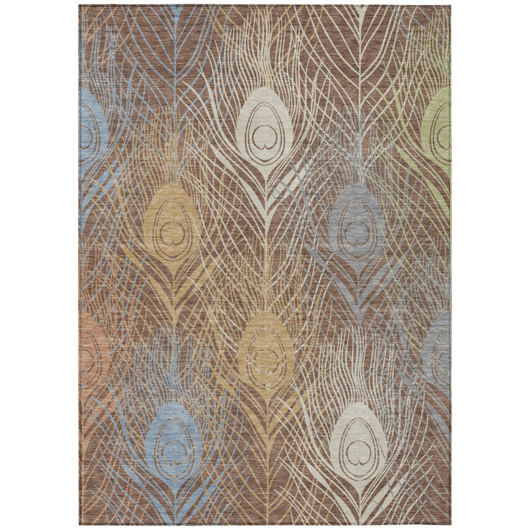 Machine Washable Indoor/Outdoor Houtz ACN2273 Floral Rug
