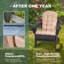 Chaises pliantes Adirondack avec coussin, chaise de patio surdimensionnée en PEHD résistante aux intempéries-384808970