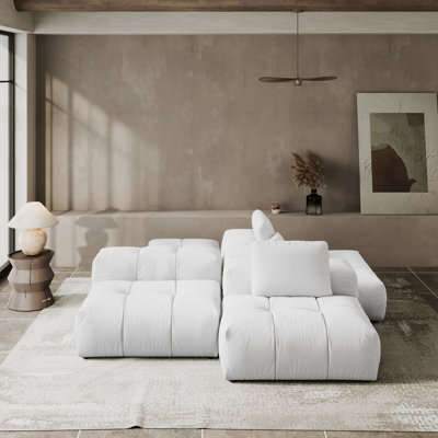 Modular Sectional Sofa Couch, Oversized Free Combination Deep Seat Sofa, Cushion Covers Removable & Washable, Linen Fabric, Down Filled