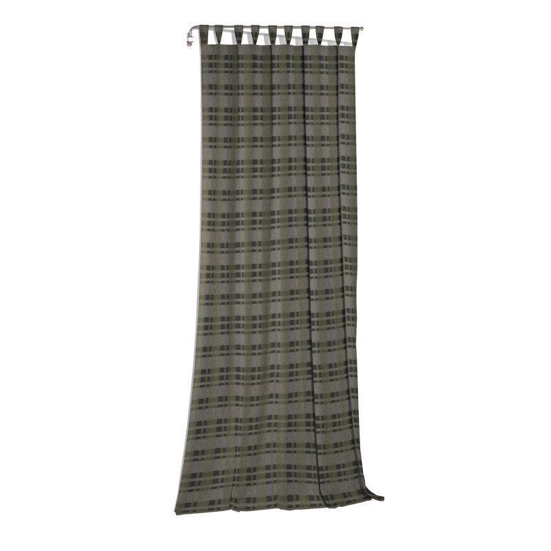 Devore Room Darkening Single Panel, 175cm H x 132cm W, Green/Grey/Black