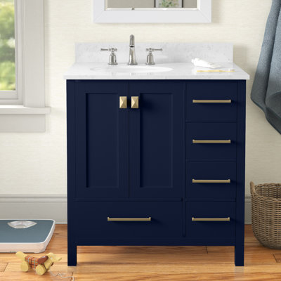 Meuble-lavabo simple 32 po avec plateau en marbre Hines