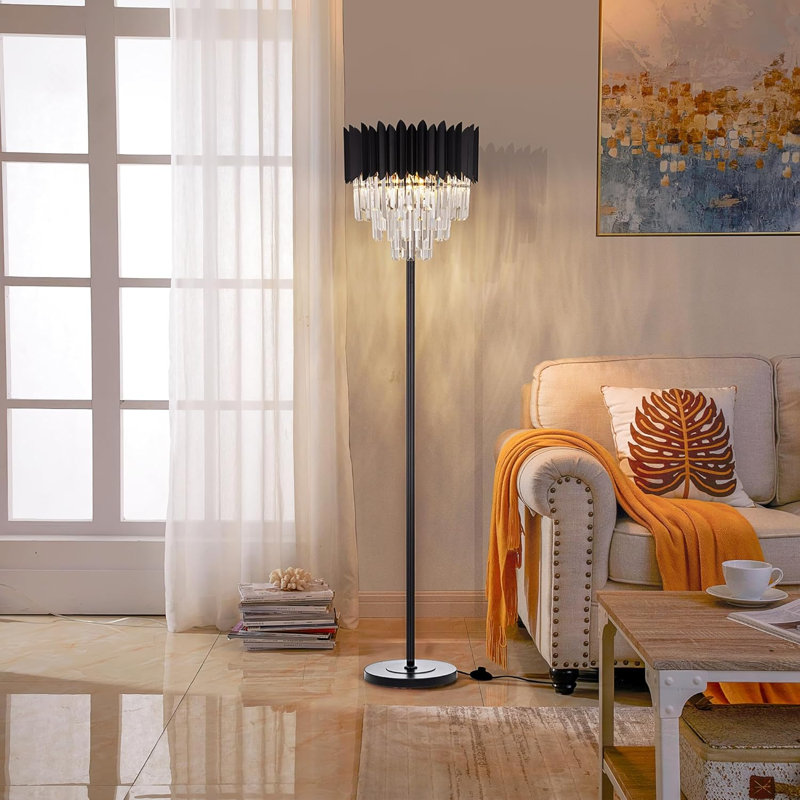 Black Crystal Floor Lamp