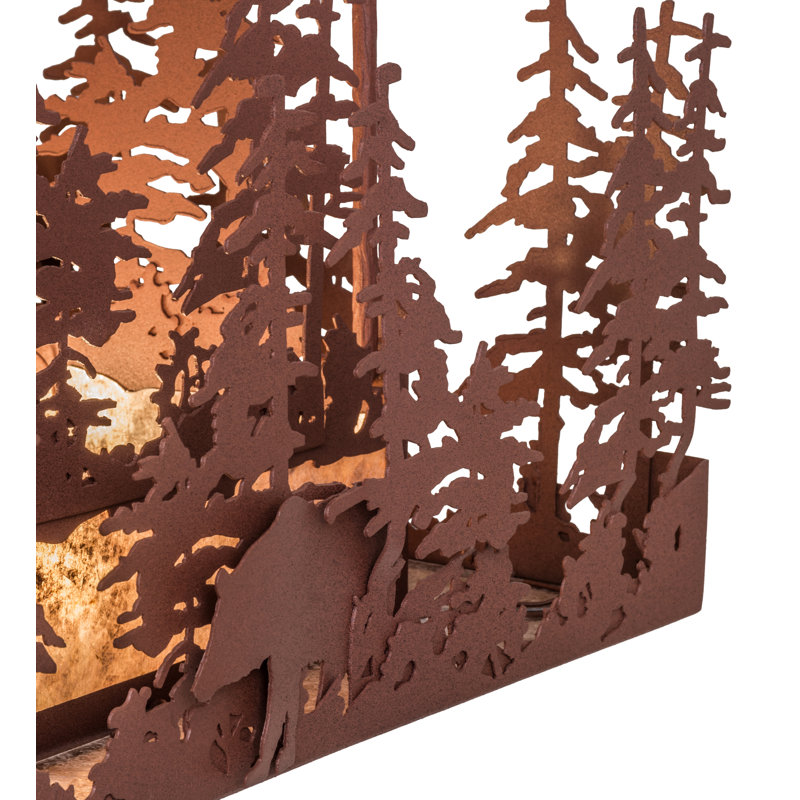 Rustic Lodge Mica Semi Flush Mount