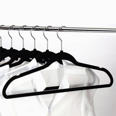 Beige Velvet Cascading Slim-Line Hanger with Notches and Tie Bar, Space  Saving Stackable Suit Hangers