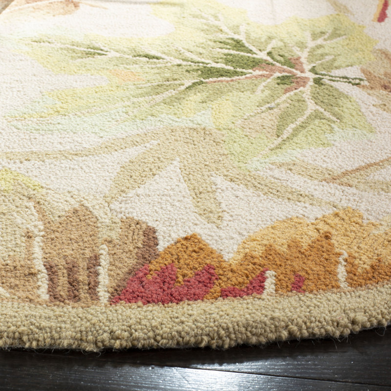 Tapis en laine crocheté à la main Kinchen, Rond 4 pi