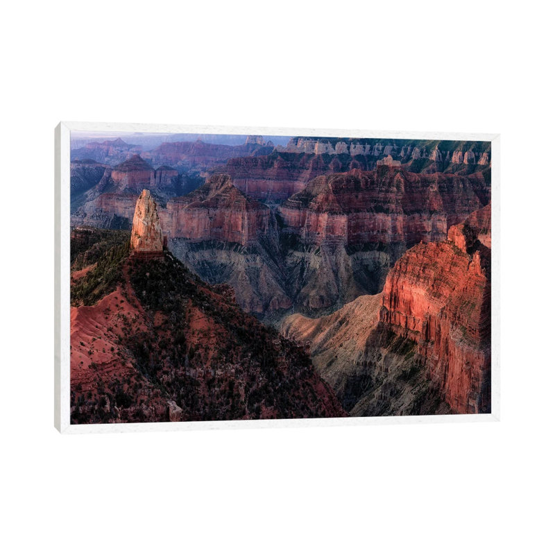 Grand Canyon Formation I by Dennis Frates - Print on Canvas, White Framed, 45.72cm H x 66.04cm W x 3.81cm D