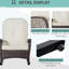 Chaise berçante confortable pour le patio avec chaise berçante courbée, blanc crème, grande capacité, fond blanc, pour l'extérieur