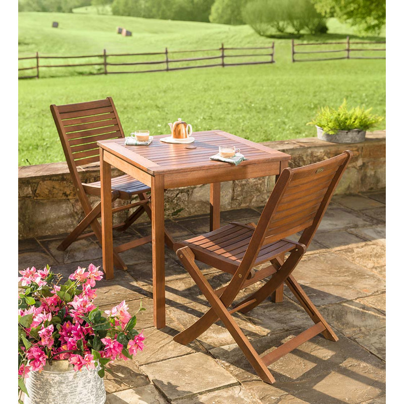 Eucalyptus Folding Bistro Chairs, Set of 2