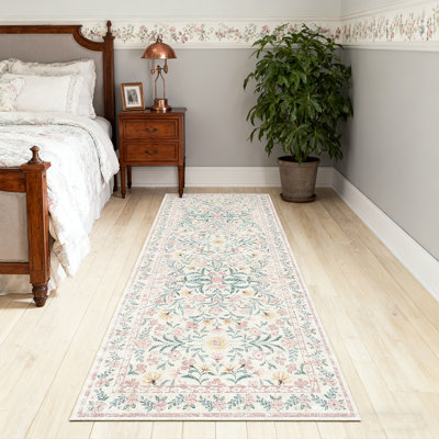 Tapis floral bohémien lavable à la machine à la machine