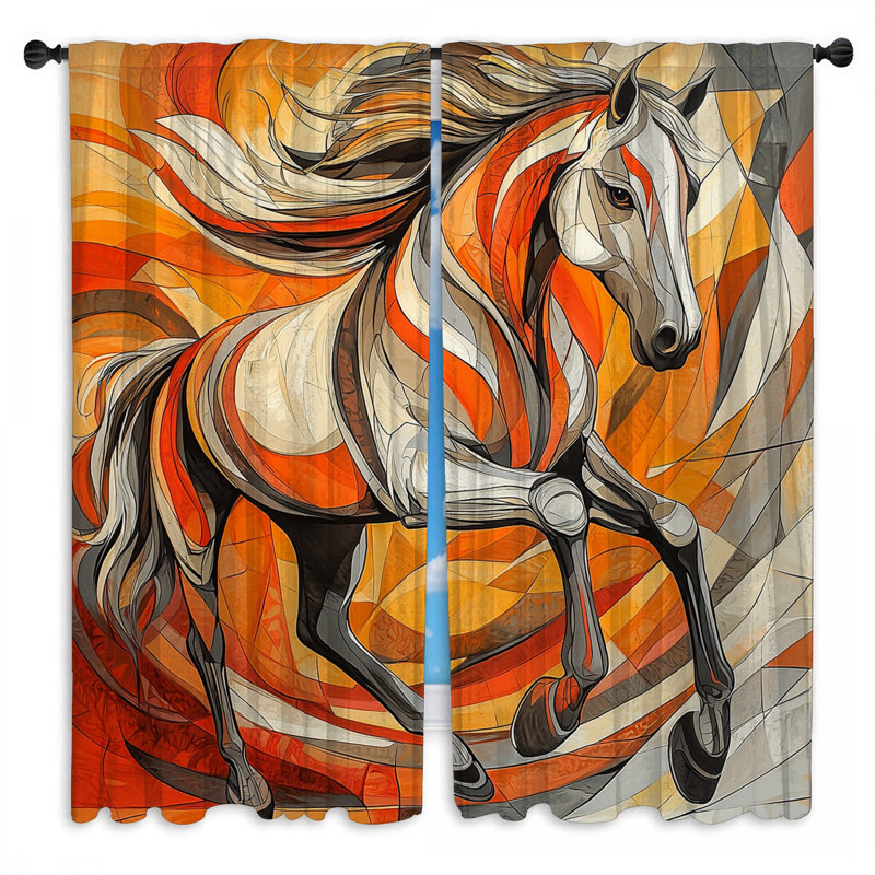 Rideaux de fenêtre à motif animalier - 2 panneaux, L 80 po x L 61 po