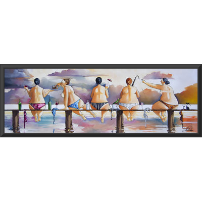 Sunday with Friends - 36 x 12 Inch - Engineered Wood Framed Poster with Plexi Glass