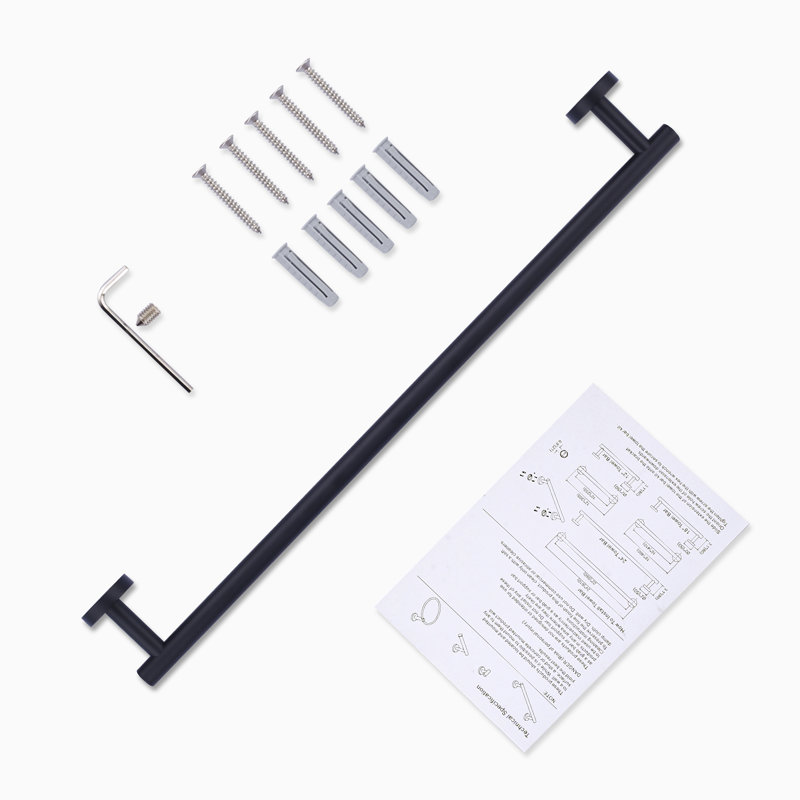24 Inch Wall Mounted Towel Bar, Matte Black