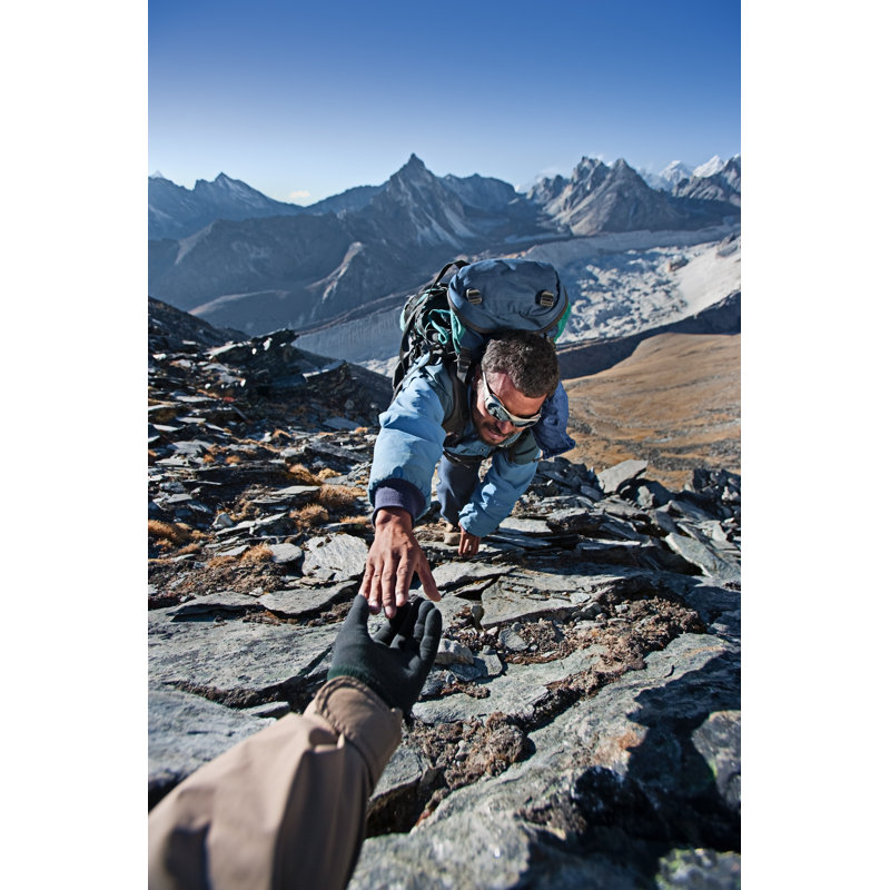 Nepali Sherpa Climbing In Himalayas by Hadynyah - No Frame Print on Canvas, 122cm H x 81cm W