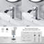 Ensemble de 2 robinets pour lavabo de salle de bain cascade avec poignées simples et plaques de pont de 6 pouces Mosson, chrome poli