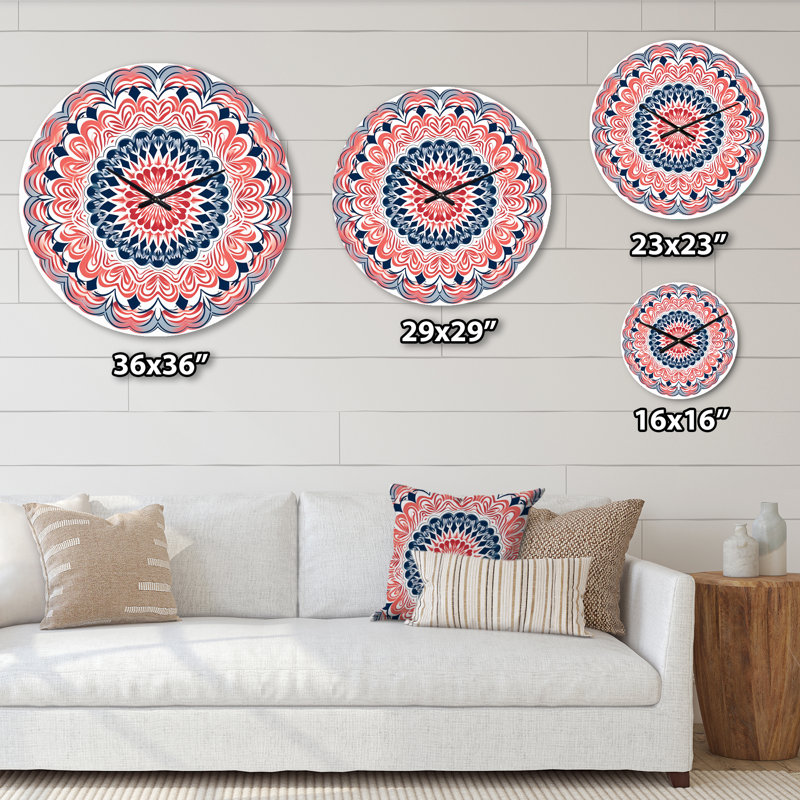 Horloge murale en métal exquise Mandala, Très grand