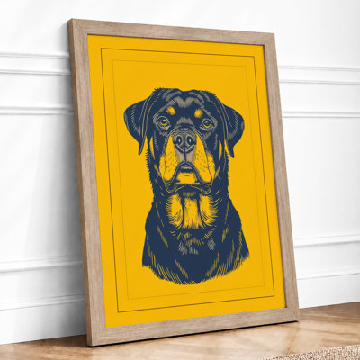 Rottweiler Portrait Graphic Art - Framed Print