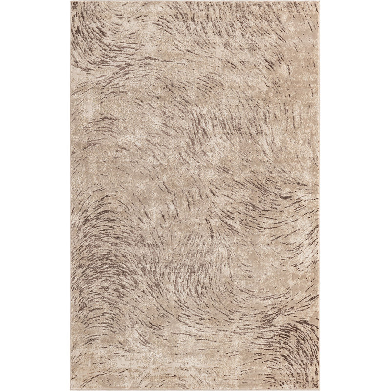Tapis contemporain Araceli couleur sable, Rectangle 6 pi x 9 pi
