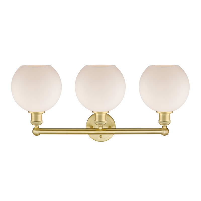Ellington 3 - Light Dimmable Vanity Light, Satin Gold, Matte White