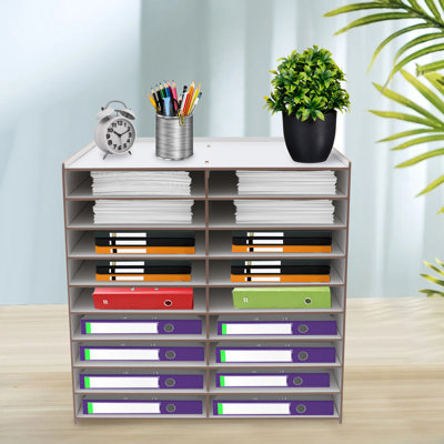 Jeckson 18-Grid Oak File Organizer