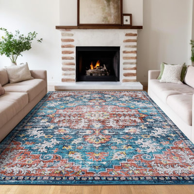 Abstract Machine Printed Area Rug