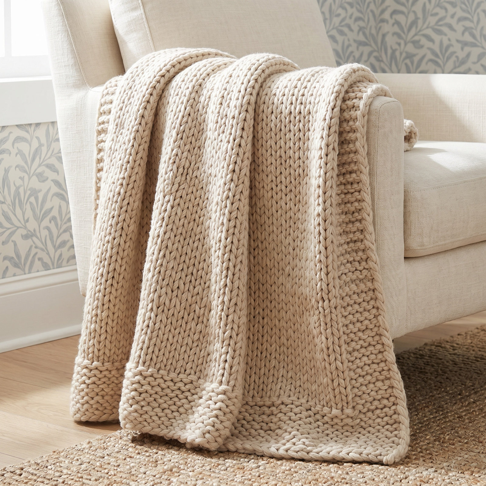 Acrylic Knitted Throw Blanket