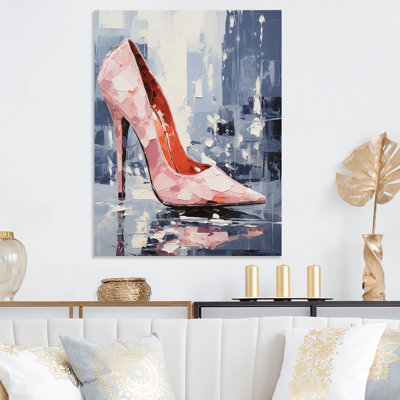 Rose High Heel Fashion Elegance - accessoires de mode, art mural en métal
