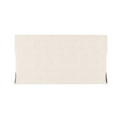Ludlow Rolled-Arm Skirted Loveseat, Box Weave Linen Alabaster, 34" H x 60" W x 42" D, Weathered