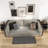 2-Drawer Nightstand with Removable Fabric Bins and Pull Handles Set of 2