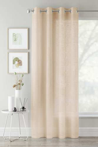 Rojean Sheer Curtain Single Panel, Natural, 55cm W x 90cm L