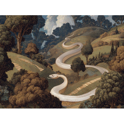 Mystical Landscape Wallpaper Serpent Vintage Wall Art