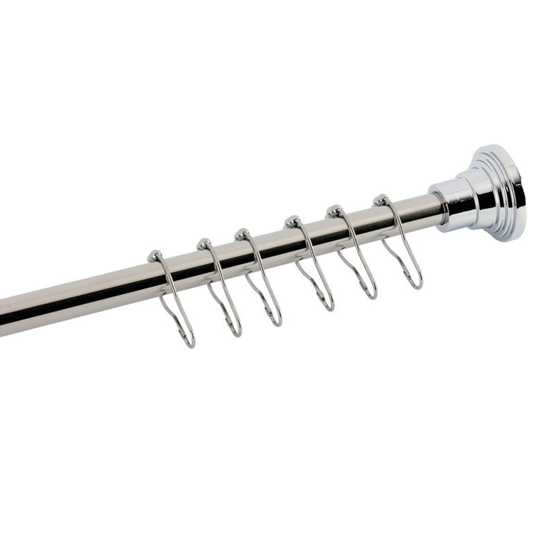 Tringle à rideau de douche réglable de 38 po à 60 po avec anneaux Kingston Brass Edenscape, Chrome poli