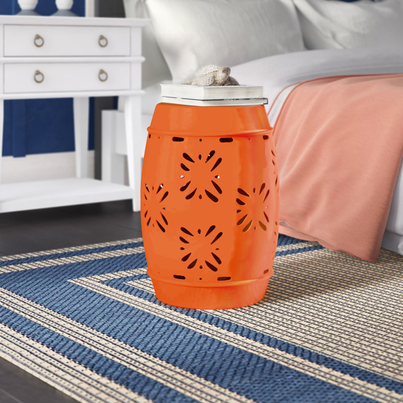Tabouret de jardin en céramique Apsara, Orange