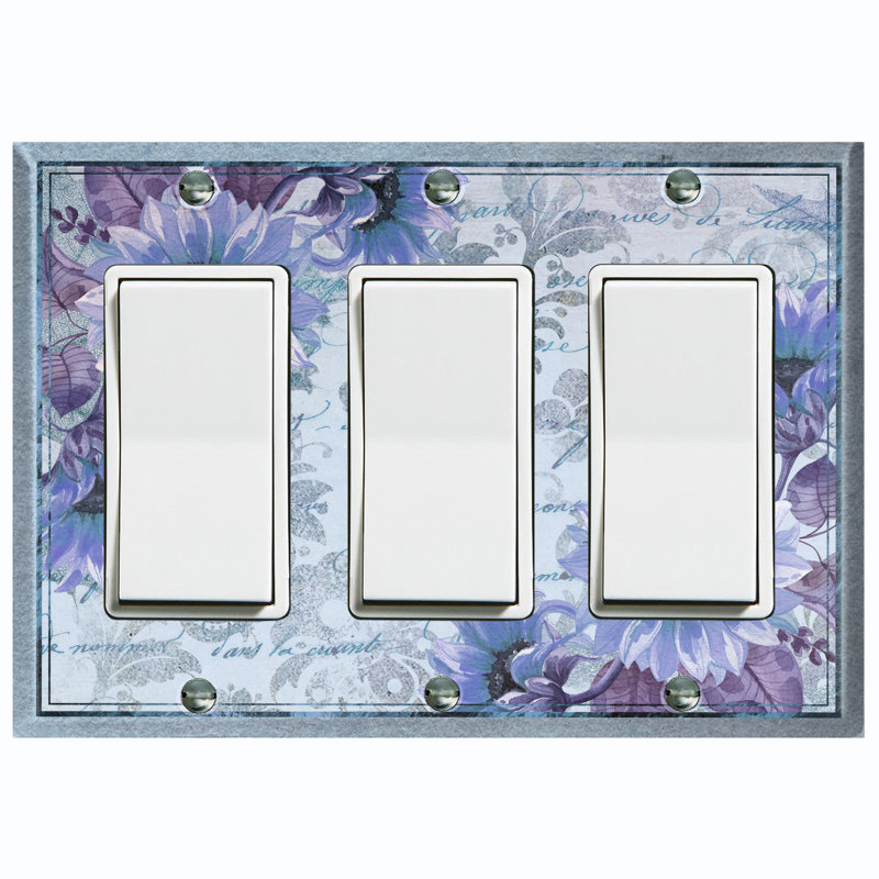 Plaque murale 3 lumières mauve, Bleu / blanc