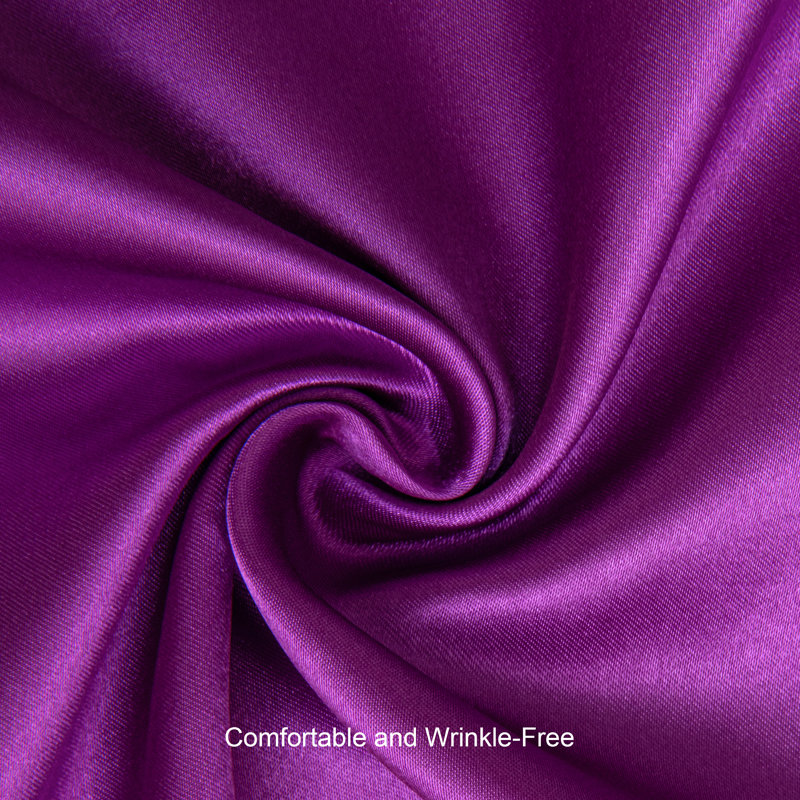 Ensemble de 2 draps en satin de qualité supérieure, Mauve