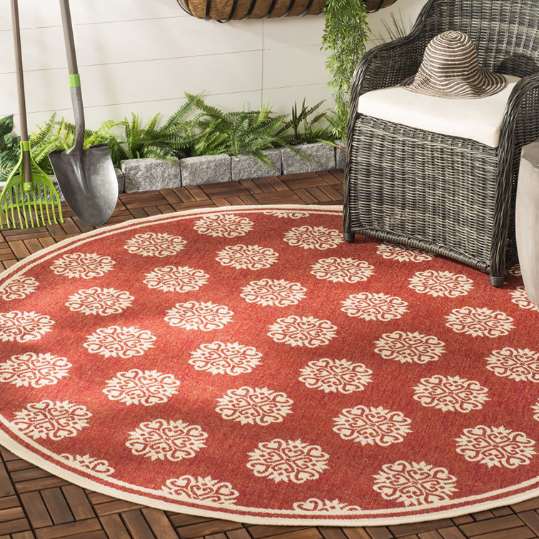 Goodson Hooked Indoor/ Outdoor Red/Cream Rug