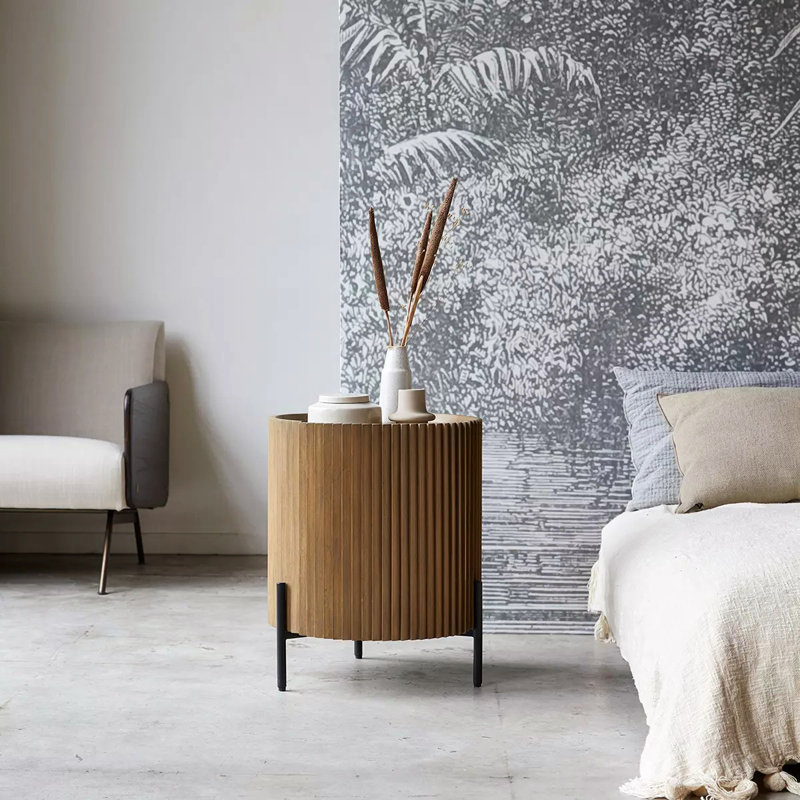 Ezma 47cm W Solid Wood Bedside Table
