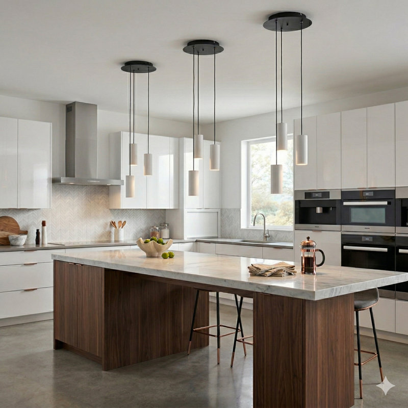 Bludovice 3 - Light Cluster Pendant, White
