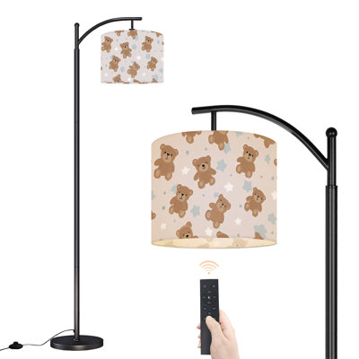 Lampe sur pied en arc avec ours en peluche et garçon sans soudure