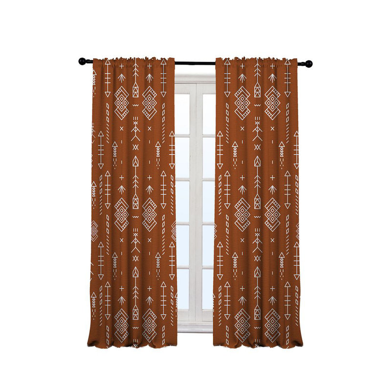 Anjelita Blackout Curtain Single Panel, 140cm Width x 175cm Drop, Brick