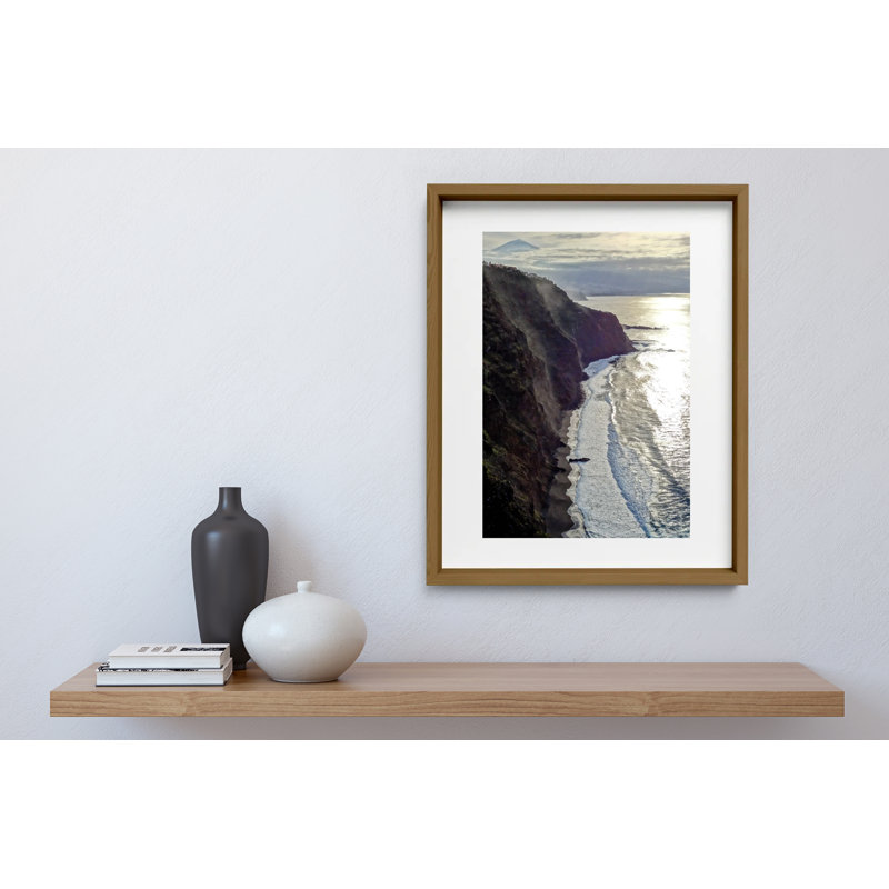 Morning Mountain Mist Framed Photographic Print, 14" H x 16" W x 0.75" D, Walnut