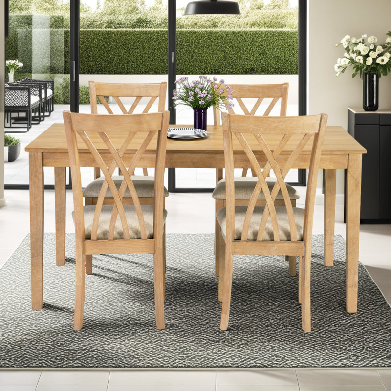 60" Rectangular Dining Table Sets With 4 Chair Ideal for 4-6 Persons