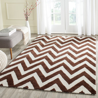 Sanyla Hand Tufted Wool Chevron Rug
