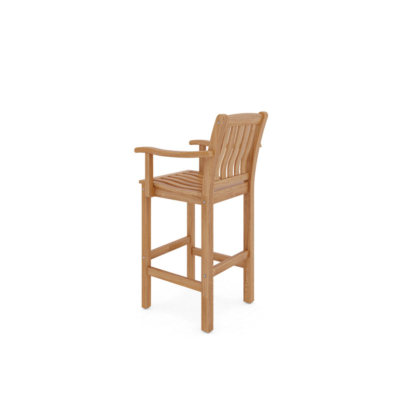 30" Teak Patio Bar Stool