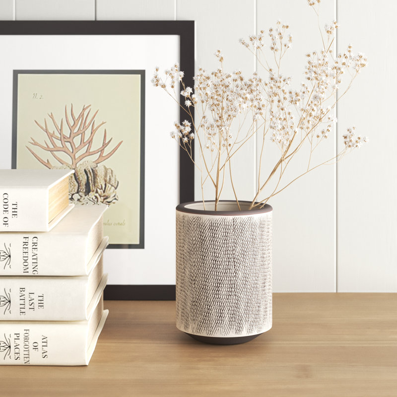 Pot à fleurs 100% grès Derek, H 5,75 po x l 4,25 po x P 4,25 po, Café
