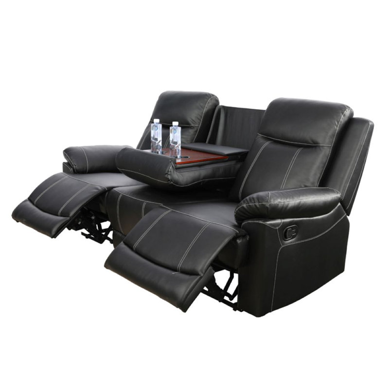 Ensemble de salon inclinable en similicuir 3 pièces