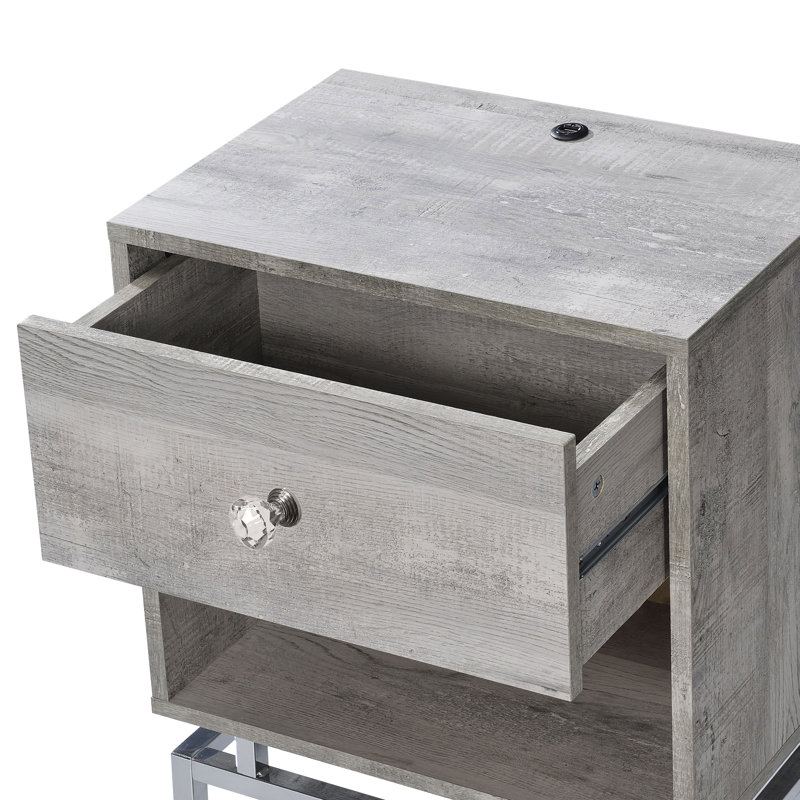 Breyelle Metal End Tables, Light Gray